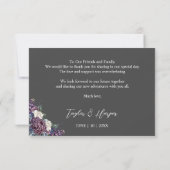 Donker esthetische Gothic bruiloft boeket Bedankkaart (Achterkant)