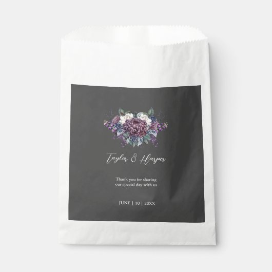 Donker esthetische Gothic bruiloft boeket Bedankzakje (Voorkant)