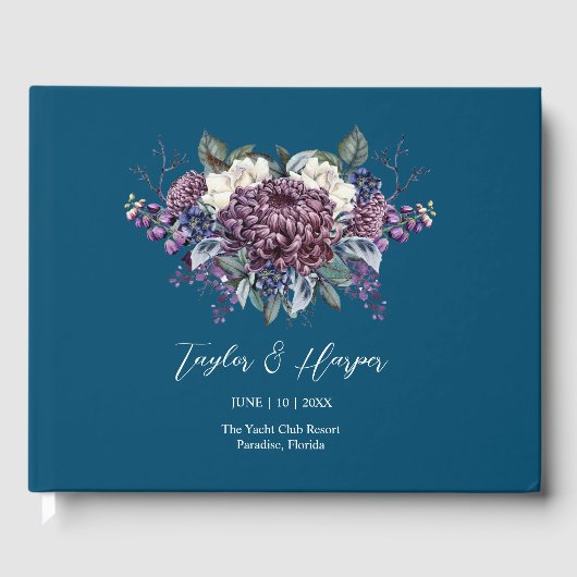 Donker esthetische Gothic bruiloft boeket Gastenboek (Voorkant)