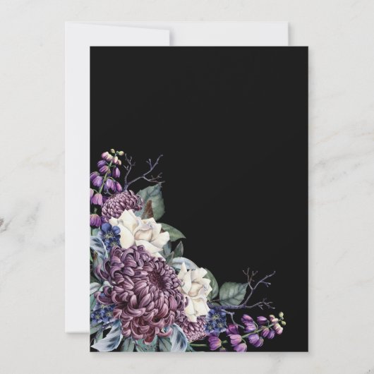 Donker esthetische Gothic bruiloft boeket Kaart (Achterkant)