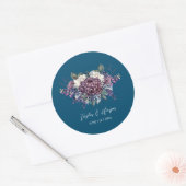 Donker esthetische Gothic bruiloft boeket Ronde Sticker (Envelop)
