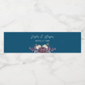 Donker esthetische Gothic bruiloft boeket Waterfles Etiket (Enkel label)