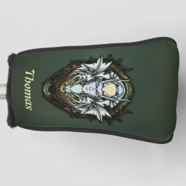 Donker fantasie schepsel met vleugels. golfheadcover