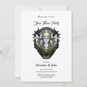 Donker fantasie schepsel met vleugels. kaart