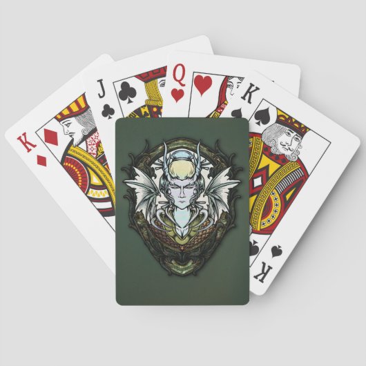 Donker fantasie schepsel met vleugels. pokerkaarten (Achterkant)