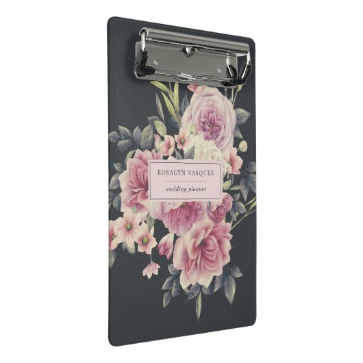  donker, Floral, gepersonaliseerd klembord (Schuin)