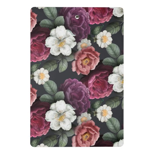  donker, Floral, gepersonaliseerd klembord (Achterkant)