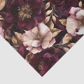 Donker Fluweel Bloemen Decoupage Papier (Detail)