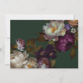 Donker Forest Green | Elegant Floral Jewel Tone Save The Date (Achterkant)