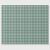 Donker Forest Green Gingham Check Patroon Cadeaupapier (Vlak)