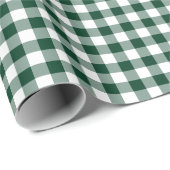 Donker Forest Green Gingham Check Patroon Cadeaupapier (Rol Hoek)