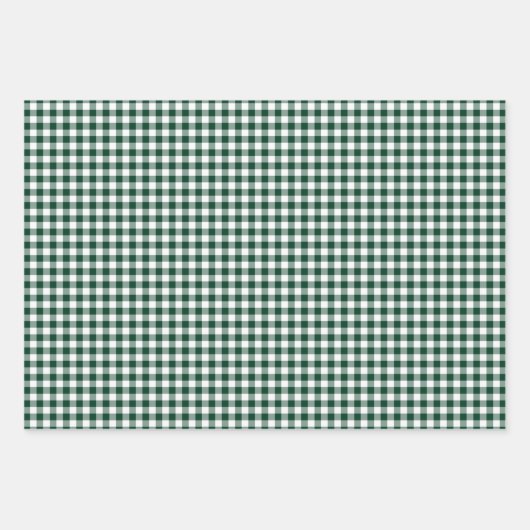 Donker Forest Green Gingham Check Patroon Inpakpapier Vel (Voorkant 2)