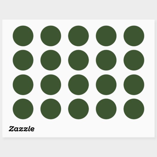 Donker Forest Green Ronde Sticker (Vel)