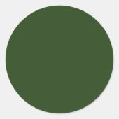 Donker Forest Green Ronde Sticker (Voorkant)