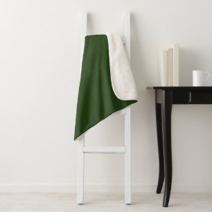 Donker Forest Green Sherpa Deken