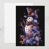 Donker Frosty Blue Kerst Kaarten (Voorkant / Achterkant)