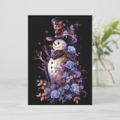 Donker Frosty Blue Kerst Kaarten (Staand voorkant)