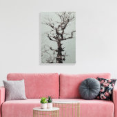 Donker gedraaide verweerde boom op Blue Lake Canvas Afdruk (Insitu (Woonkamer))