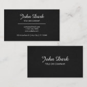 Donker, gedurfd en elegant visitekaartje (Voorkant / Achterkant)