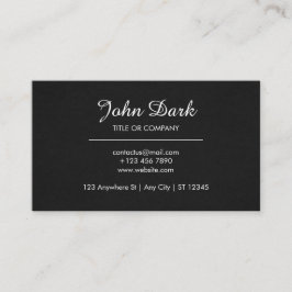 Donker, gedurfd en elegant visitekaartje