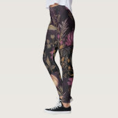Donker gekleurd bloemenpatroon ontwerp leggings (Links)
