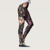 Donker gekleurd bloemenpatroon ontwerp leggings (Rechts)