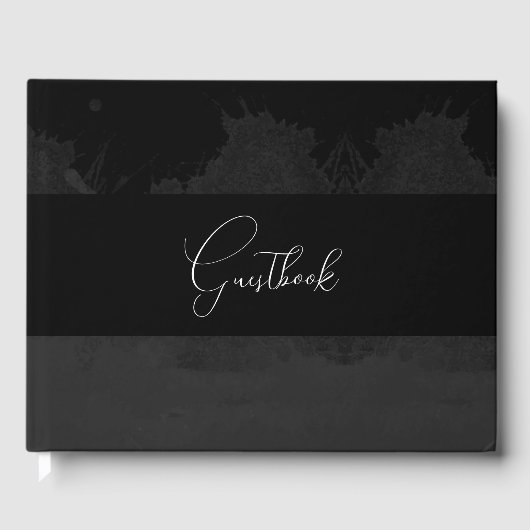 Donker gekleurde gotische achtergrond bruiloft gastenboek (Voorkant)