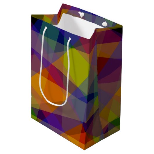 Donker geometrisch - geschenkzak medium cadeauzakje (Voorkant Gekanteld)