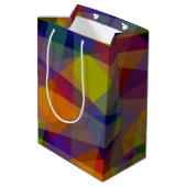 Donker geometrisch - geschenkzak medium cadeauzakje (Achterkant Gekanteld)