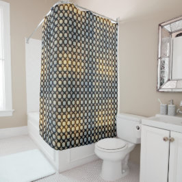 Donker Geometrisch Raster Abstract Patroon Design  Douchegordijn