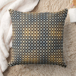 Donker Geometrisch Raster Abstract Patroon Design  Kussen