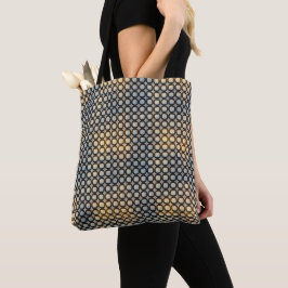 Donker Geometrisch Raster Abstract Patroon Design  Tote Bag