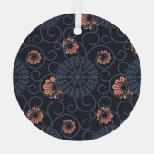 Donker geornamenteerde cirkels  naadloos glas ornament (Achterkant)