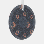 Donker geornamenteerde cirkels  naadloos glas ornament (Voorkant Rechts)