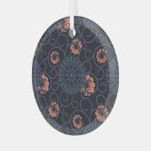 Donker geornamenteerde cirkels  naadloos glas ornament (Voorkant links)