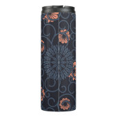 Donker geornamenteerde cirkels  naadloos thermosbeker (Achterkant)