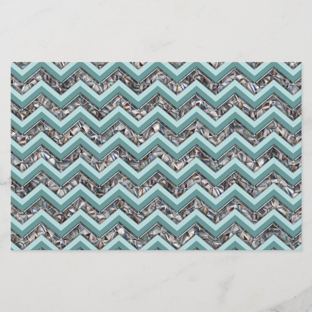 Donker gesneden glas en Blauwgroen zigzag (Voorkant)