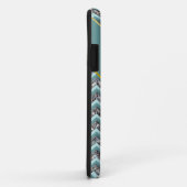Donker gesneden glas en Blauwgroen zigzag Case-Mate iPhone Case (Achterkant/rechts)
