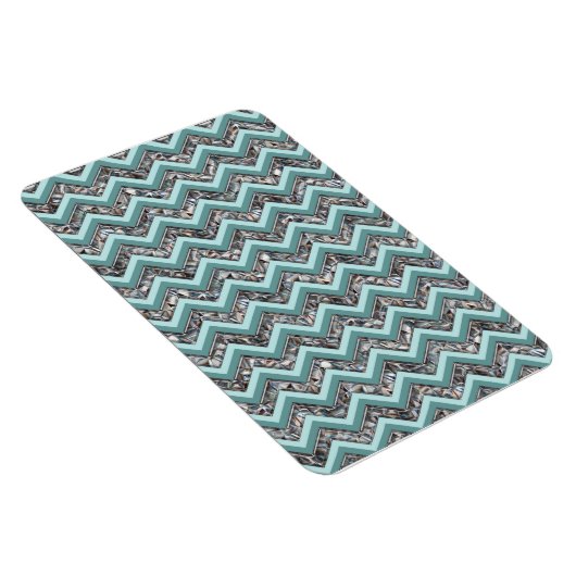 Donker gesneden glas en Blauwgroen zigzag Magneet (Rechterzijde)