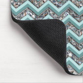 Donker gesneden glas en Blauwgroen zigzag Muismat (Hoek)