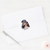 Donker gevild anime meisje gepersonaliseerd ronde sticker (Envelop)