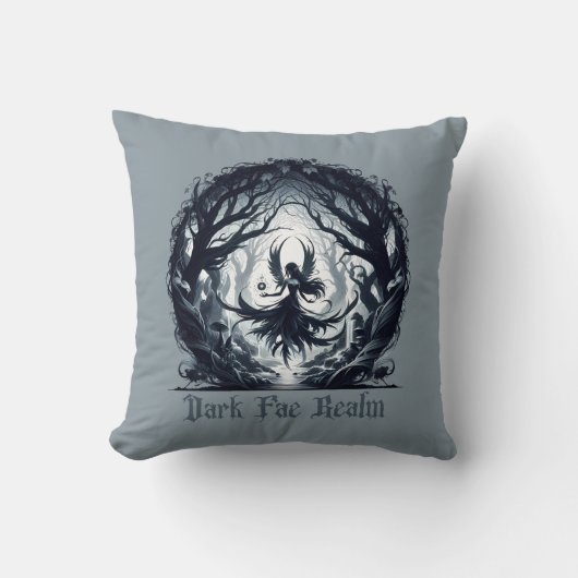Donker gezicht in magisch bos kussen (Voorkant)