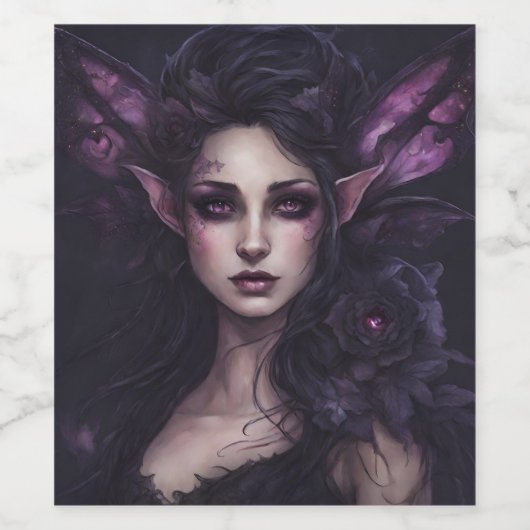 Donker gezicht wijn etiket (Enkel label)