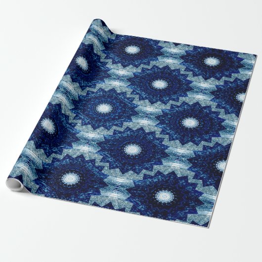 Donker glanzende sterren...... cadeaupapier (Uitgerold)