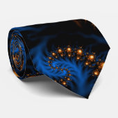 donker gloeiend fractal lichtpatroon stropdas (Opgerold)
