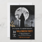 Donker Gothic Grim Reaper Volle maan vleermuizen H Kaart (Voorkant)