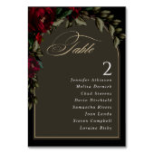 Donker gothic rood groen bloemenmoody bruiloft kaart (Voorkant)