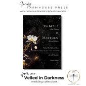 Donker Gothic Zwart & Wit Orchidee Spells Bruiloft Kaart