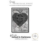 Donker Gothic Zwart & Wit Skelet Paar Bruiloft Bedankkaart