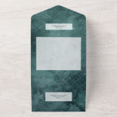 Donker Gotisch Blauwgroen & Zwart  Diamond Dinner All In One Uitnodiging (Buitenkant)